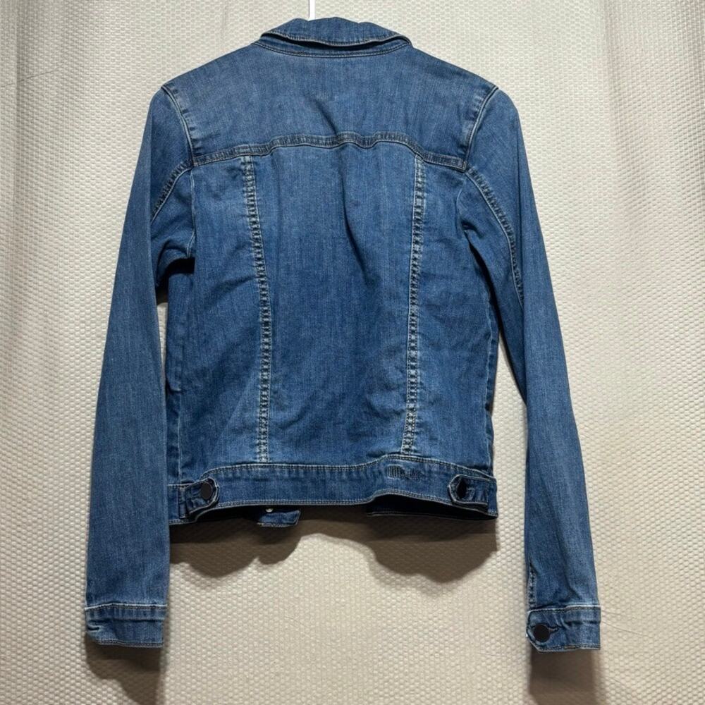 Kut from the Kloth Women's Medium Blue Stretch Denim Trucker Jacket Button Up - Picture 8 of 9